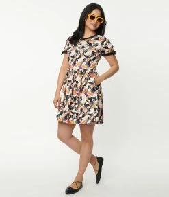 Clothing E.T. X Unique Vintage Rainbow Bike Tessa Flare Dress