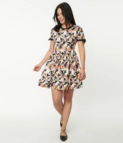 Clothing E.T. X Unique Vintage Rainbow Bike Tessa Flare Dress