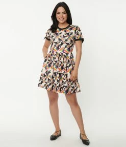 Clothing E.T. X Unique Vintage Rainbow Bike Tessa Flare Dress