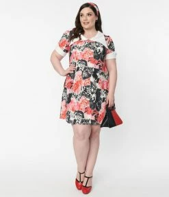 Harley Quinn X Smak Parlour Plus Size Black & Pink Comic Print Mini Dress