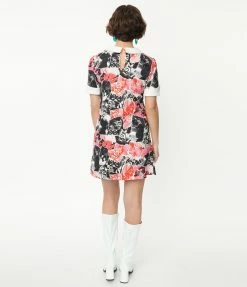 Fan Flair Harley Quinn X Smak Parlour Black & Pink Comic Print Mini Dress