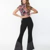 Harley Quinn X Smak Parlour Black & Red Argyle Flare Pants