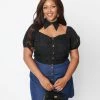 Sale Smak Parlour Plus Size Black Polka Dot Crop Top