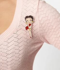 Betty Boop X Unique Vintage Light Pink Sweetheart Cardigan