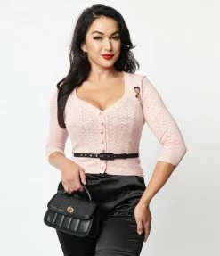 Betty Boop X Unique Vintage Light Pink Sweetheart Cardigan