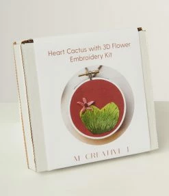 Finelines (MCREATIVEJ) Heart Cactus Embroidery Kit Accessories