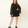 Smak Parlour Black & Lace Sleeve Mini Dress Clothing