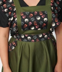 Universal Monsters X Unique Vintage Plus Size Monster Head Ruffle Pinafore Fan Flair