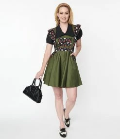 Universal Monsters X Unique Vintage Monster Head Ruffle Pinafore Fan Flair