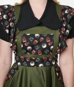 Universal Monsters X Unique Vintage Monster Head Ruffle Pinafore Fan Flair