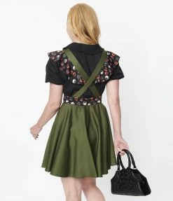 Universal Monsters X Unique Vintage Monster Head Ruffle Pinafore Fan Flair