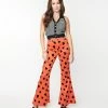 Clothing Flintstones X Smak Parlour Orange & Black Leopard Spots Print Flare Pants