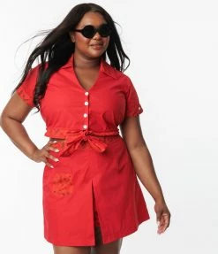 Jetsons X Unique Vintage Plus Size Red Judy Print Crop Top Trending