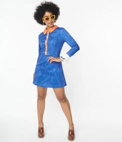 Scooby Doo X Smak Parlour Blue Groovy Print Flare Dress