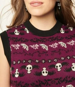 Corpse Bride X Unique Vintage Flying Skulls Fair Isle Sweater