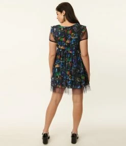 Fan Flair Corpse Bride X Unique Vintage Movie Collage Babydoll Dress