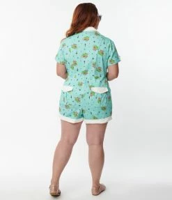 Clothing Jetsons X Unique Vintage Plus Size Space Adventure Print Mia Romper
