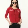 Collectif 1950s Red Rock & Roll Cardigan Sale