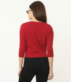 Collectif 1950s Red Rock & Roll Cardigan Sale