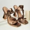 Mata Group Bronze Matte Wrap Spool Heels