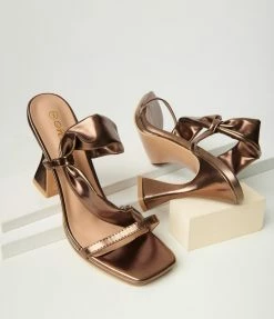 Mata Group Bronze Matte Wrap Spool Heels