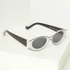 AJ Morgan Eyewear (B2B Wholesale) Black & White Small Oval Sunglasses