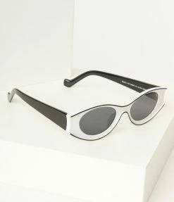 AJ Morgan Eyewear (B2B Wholesale) Black & White Small Oval Sunglasses
