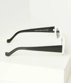 AJ Morgan Eyewear (B2B Wholesale) Black & White Small Oval Sunglasses