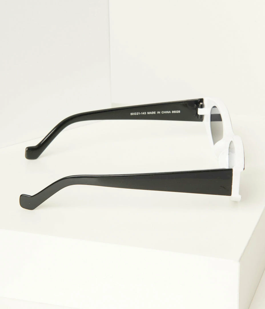 AJ Morgan Eyewear (B2B Wholesale) Black & White Small Oval Sunglasses
