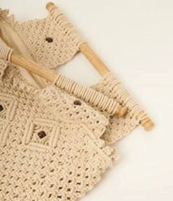Anarchy Street Beige Beaded Knit Handbag Handbags