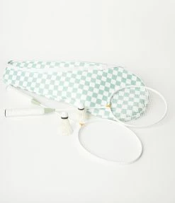 Sunnylife Mint Checkered Badminton Set