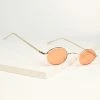 Lucent Product Inc. Gold & Coral Tinted Oval Sunglasses