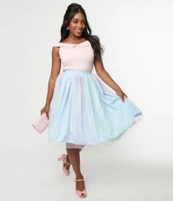 Magnolia Place Ombre Rainbow & Pearl Sally Swing Skirt