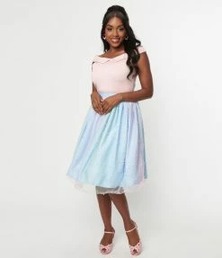 Magnolia Place Ombre Rainbow & Pearl Sally Swing Skirt