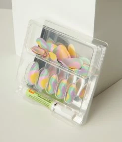 Clique (Paint Lab) Pastel Rainbow Swirly Press On Nail Kit
