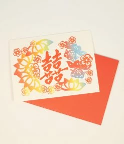 Ilootpaperie Bachelorette Chinese Double Happiness Wedding Card