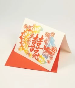 Ilootpaperie Bachelorette Chinese Double Happiness Wedding Card