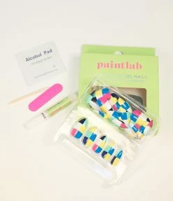 Clique (Paint Lab) Multicolor Check Press On Nail Kit Sale