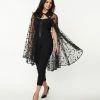 Trending Unique Vintage Black Moon & Stars Mesh Cape