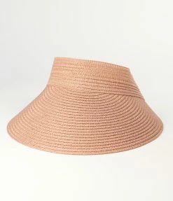 FAME Accessories Pink Braided Straw Visor