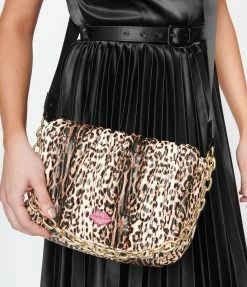 Betsey Johnson Quilted Leopard Crossbody Purse
