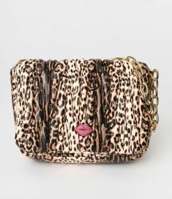 Betsey Johnson Quilted Leopard Crossbody Purse
