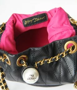 Betsey Johnson Black Leatherette Bucket Bag New Arrivals!