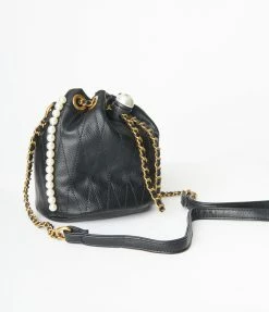 Betsey Johnson Black Leatherette Bucket Bag New Arrivals!