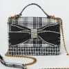 Betsey Johnson Black & White Plaid Convertible Handbag