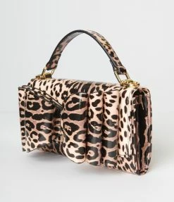Betsey Johnson Leopard Bow Crossbody Purse