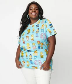 Cakeworthy Plus Size Simpsons Kids All Over Print Unisex Tee