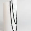 Unique Vintage Flapper Black 60" Long Pearl Necklace