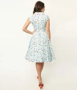 Sale Magnolia Place Light Blue Magical Charm Print Tamara Swing Dress