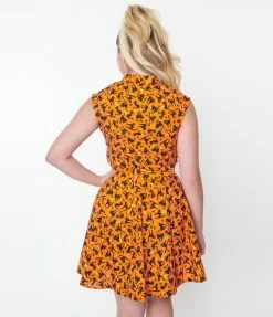 Sale Retrolicious Black Cat Skater Skirt